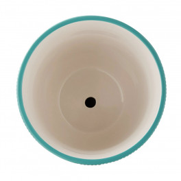 Ceramic serving bowl teal blue peacock series