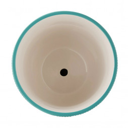 Ceramic serving bowl teal blue peacock series