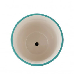 Ceramic serving bowl teal blue peacock series