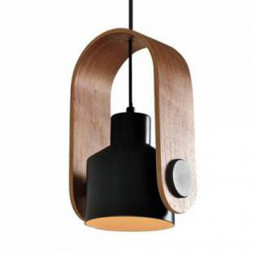 Minimalist wood grain lamp single head chandelier