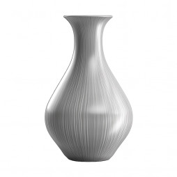 Silver ceramic striped vase beige decoration