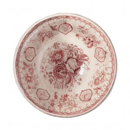 Ceramic pink rose floral plate set