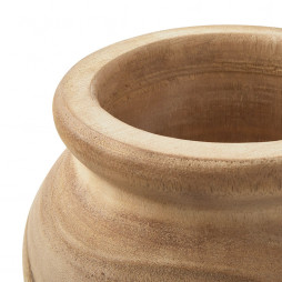 Hand wooden vase for ashes funeral cremation