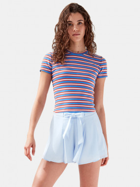 Tie-front Pleated Shorts