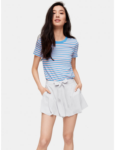 Tie-front Pleated Shorts