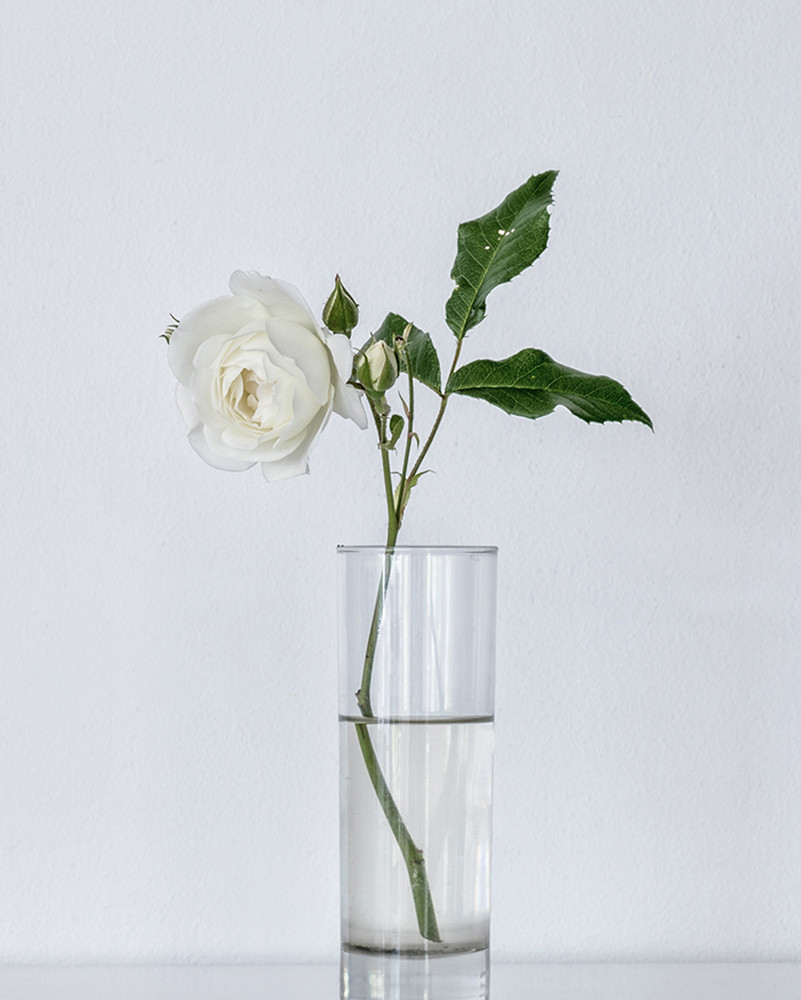 Glass cylindrical glass vase