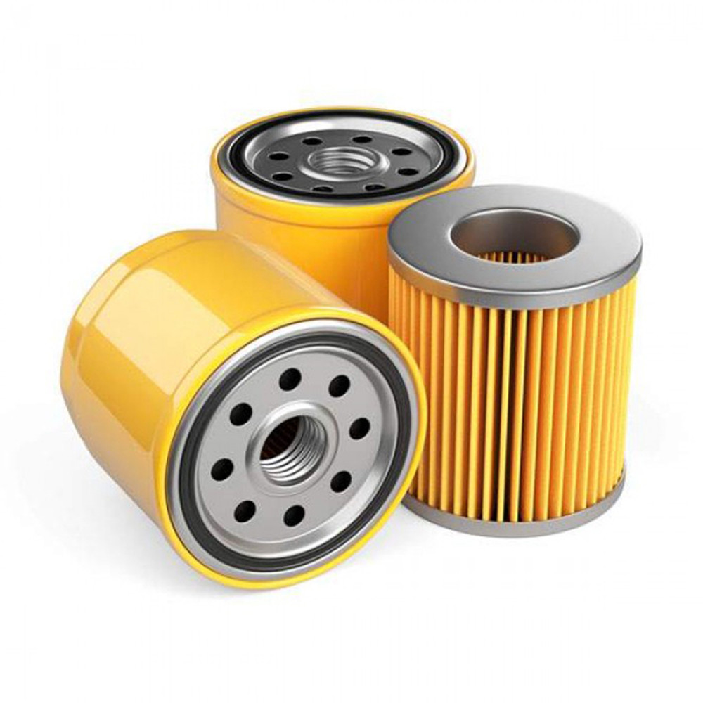 Car oil filter isolated automobile spare part