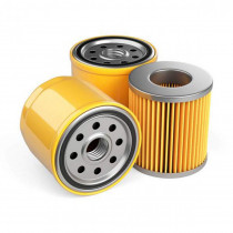 Oil filter for engine realistic with yellow
