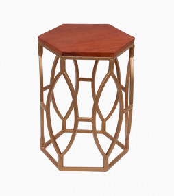 Century Modern Hexagonal Metallic Coffee Table