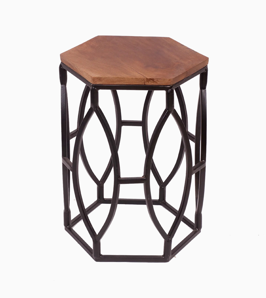 Century Modern Hexagonal Metallic Coffee Table