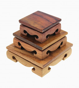 Oriental display stand wooden rectangle shape solid rosewood