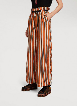 Clovia Crepe Sassy Stripes Flared Pyjama