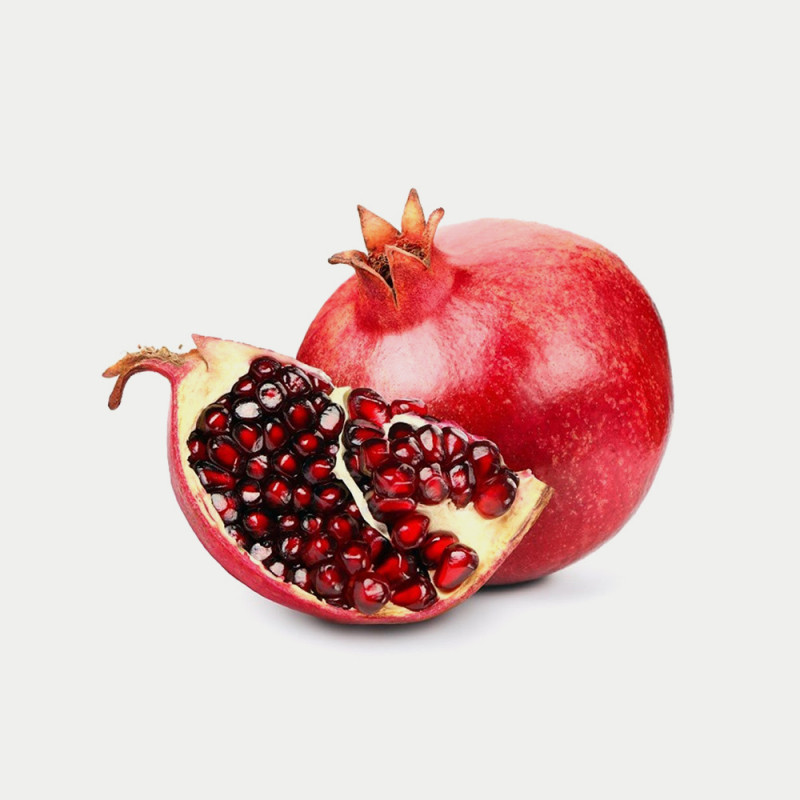 Pomegranate, With Slice, On White