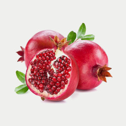Pomegranate, With Slice, On White