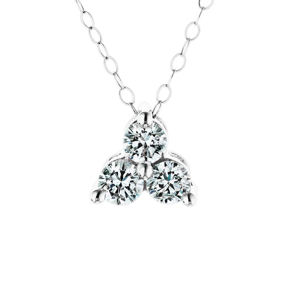 3-Stone Necklace White Gold