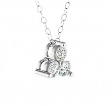 3-Stone Necklace White Gold