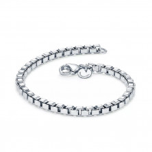 Silver Square Box Chain Bracelet