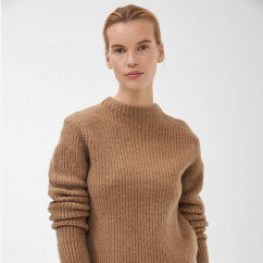 Textured-knit polo-neck jumper