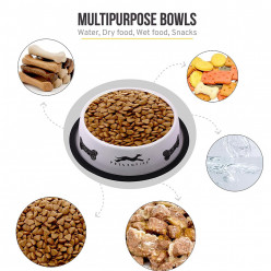 pets empire dog anti-skid stainless steel bowls