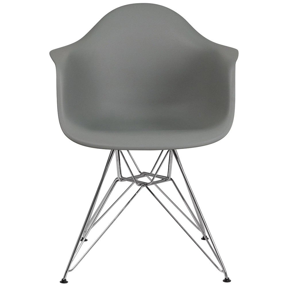 Plastic Chair with Arms and Chrome Base & Side Chair