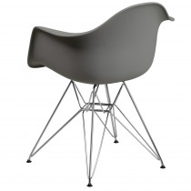 Plastic Chair with Arms and Chrome Base & Side Chair