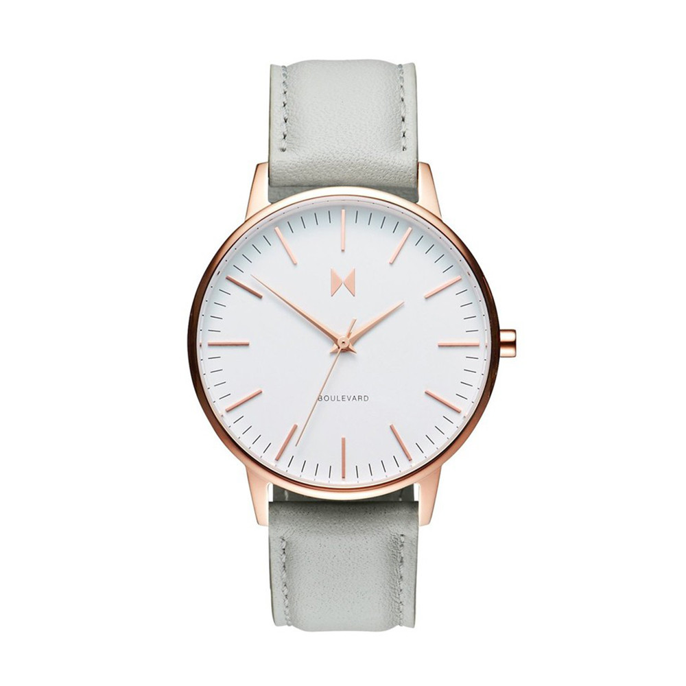 Analog White Dial Women's Watch with Leather Strap