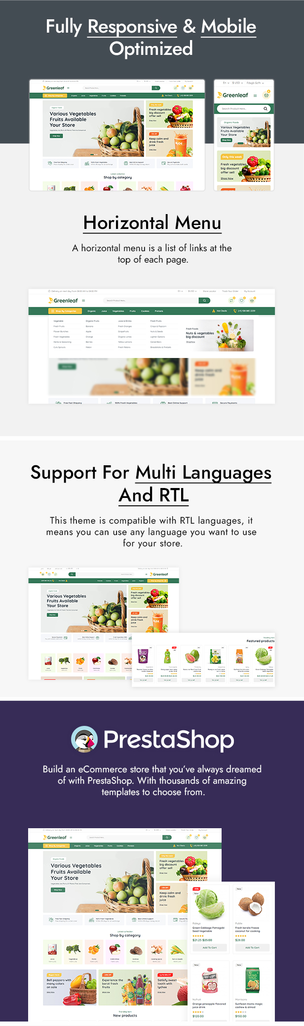 Greenleaf  - Organic Food Store Prestashop Responsive Theme - 2