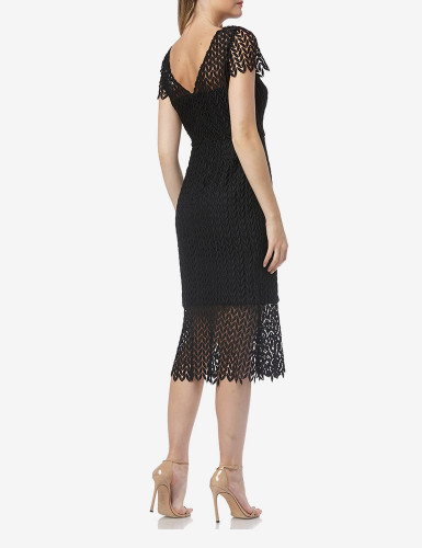 Black Lace Midi Dress