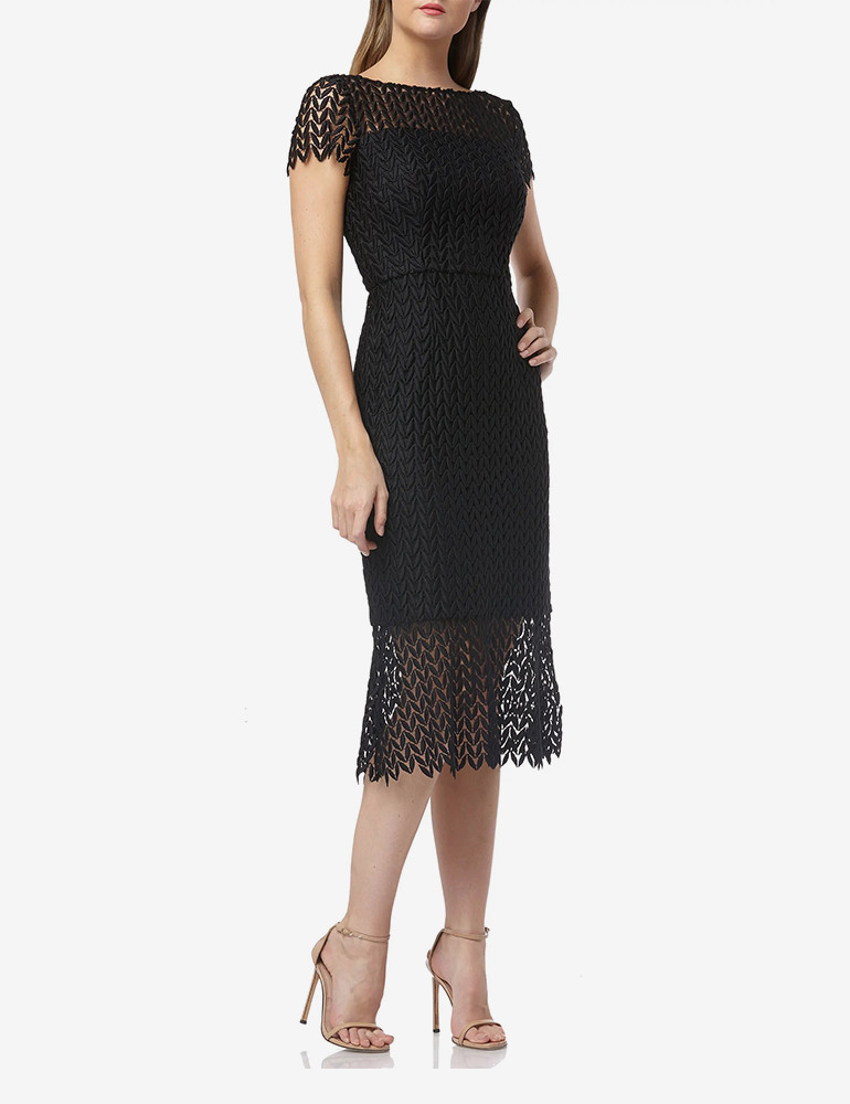 Black Lace Midi Dress