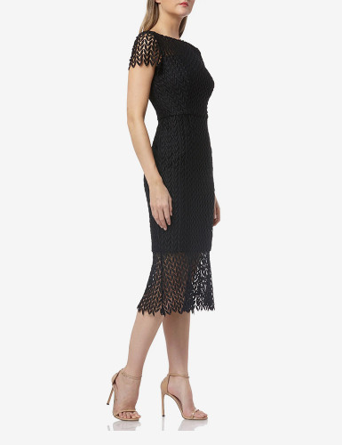 Black Lace Midi Dress