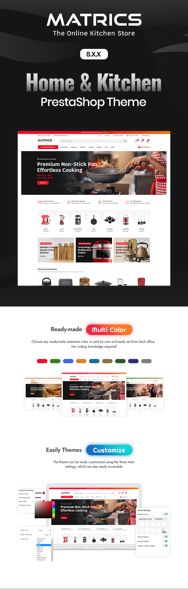 Matrics - Home and Kitchen Store Prestashop Theme - 1